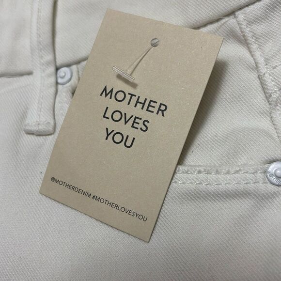 MOTHER The Looker Crop White jeans size 23 color Glass Slipper NWT $258 - Picture 7 of 7